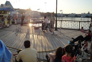 A boardwalk entertainer performs in May 2011. 