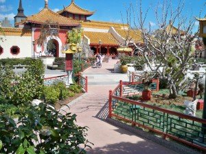 A scenic view of China at Epcot's World Showcase.