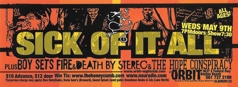 Sick Of It All at Club Ovation, 2001