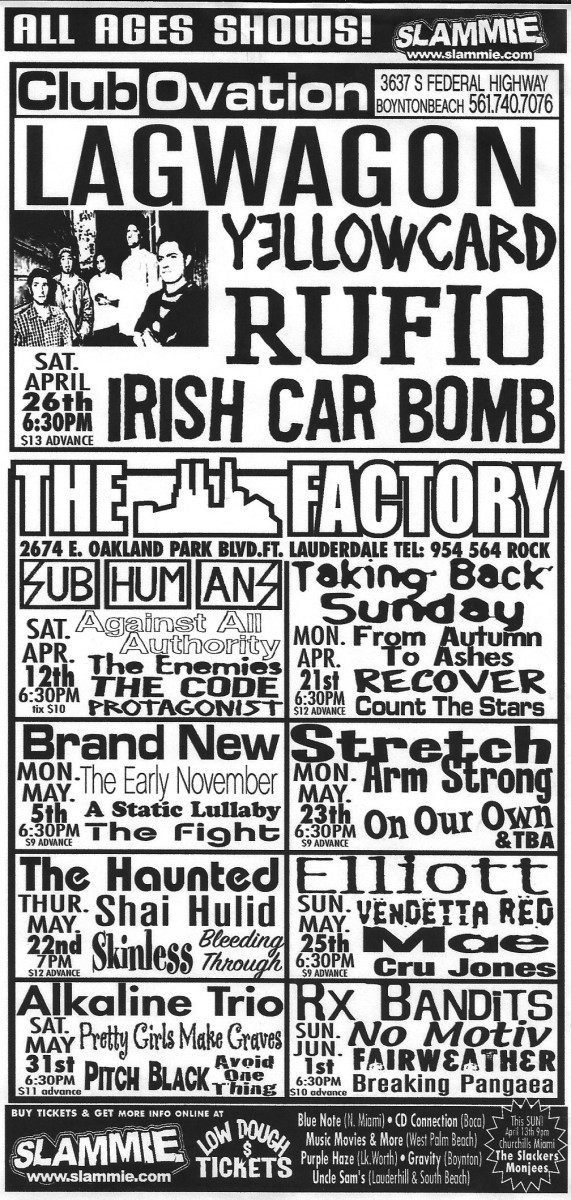 Slammie concerts, spring 2003