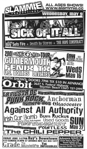 2001 Slammie concerts